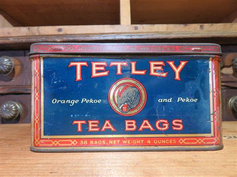 tetley tea metal box|Vintage Tetley Tea Tin for sale .